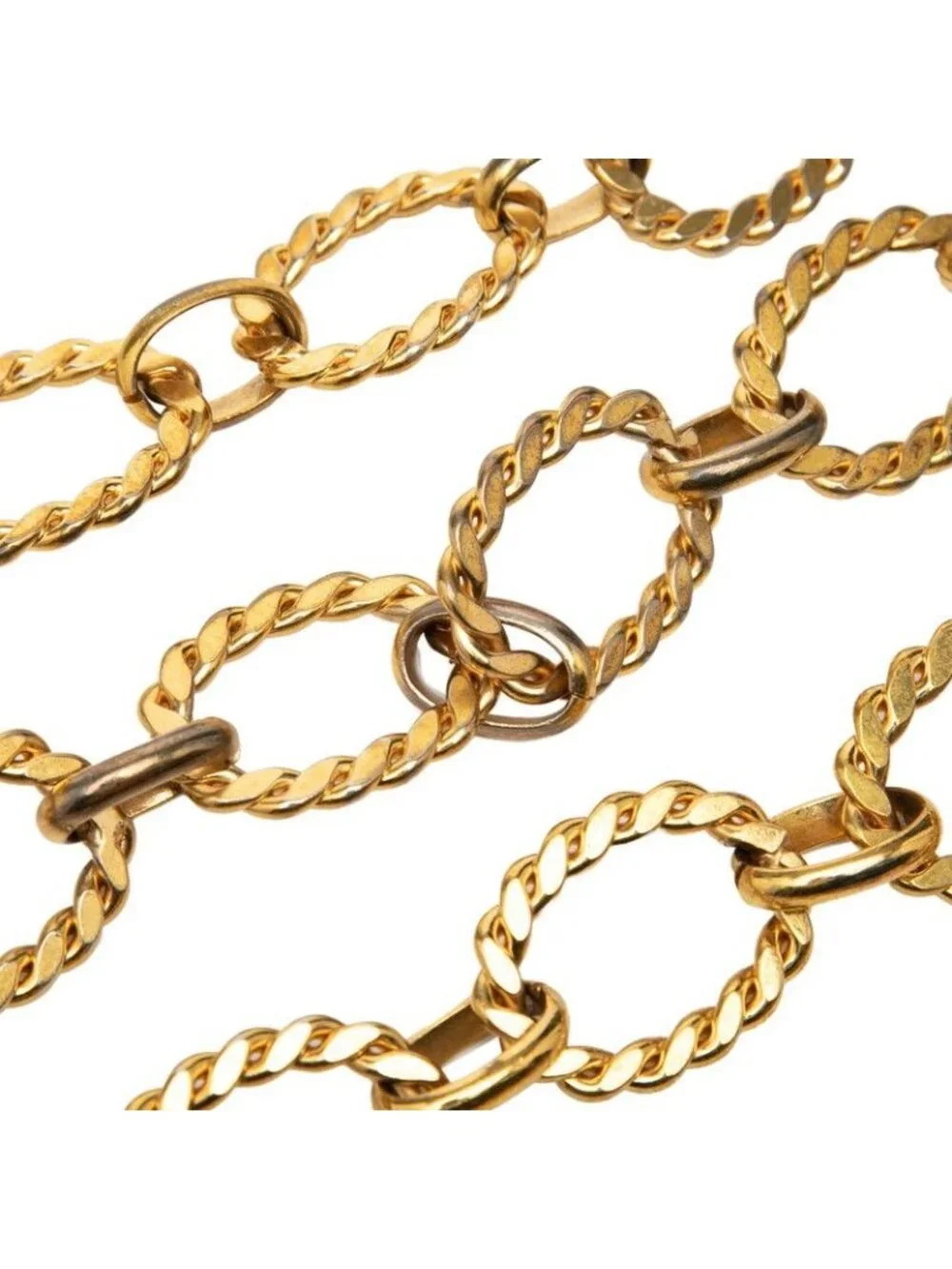 Chanel Vintage CC Logo 2 Chain Belt Gold Plated - Picture 3 of 4